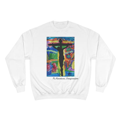 M.I.U Christian Sweatshirt — Lleva Tu Fe Puesta Crucifix Art by Matías