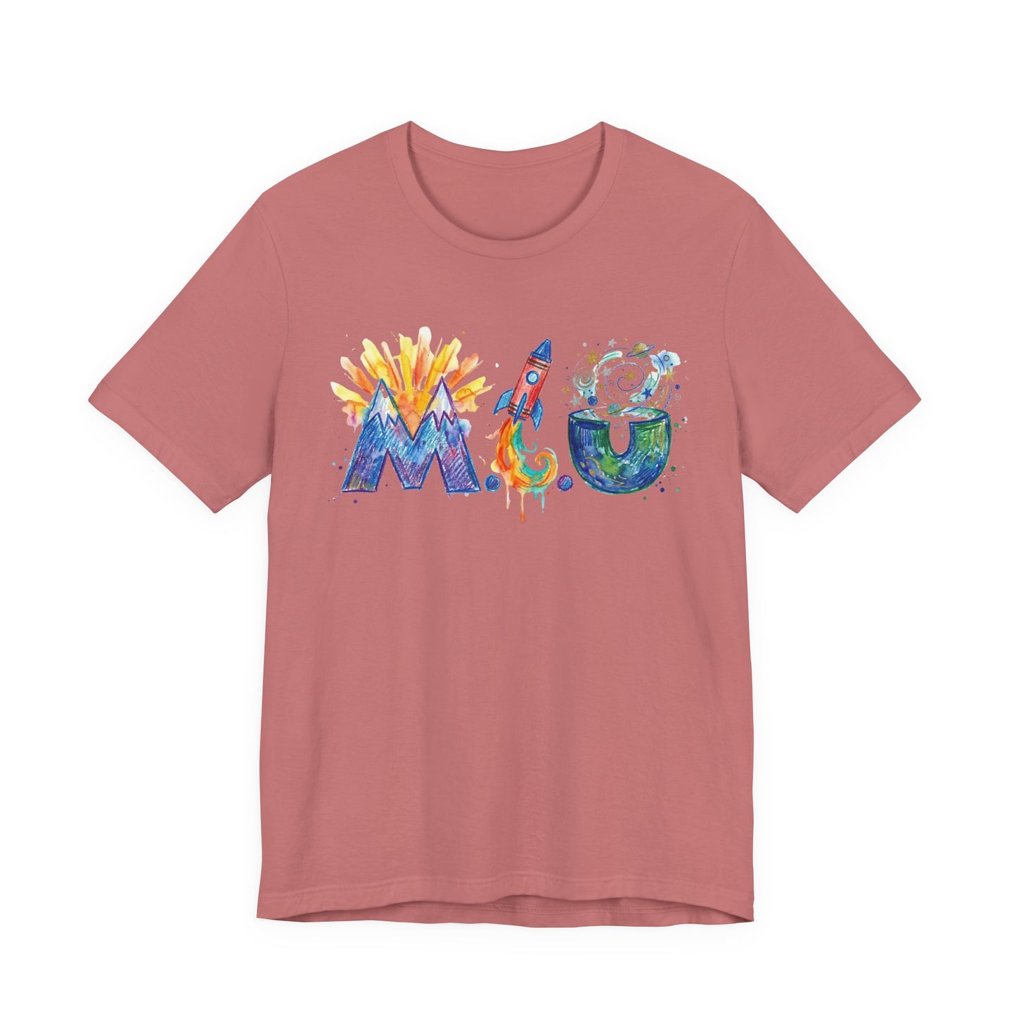 Camiseta Unisex Adulto M.I.U — Logo Fe, Aventura, Imaginación | Cohete & Universo