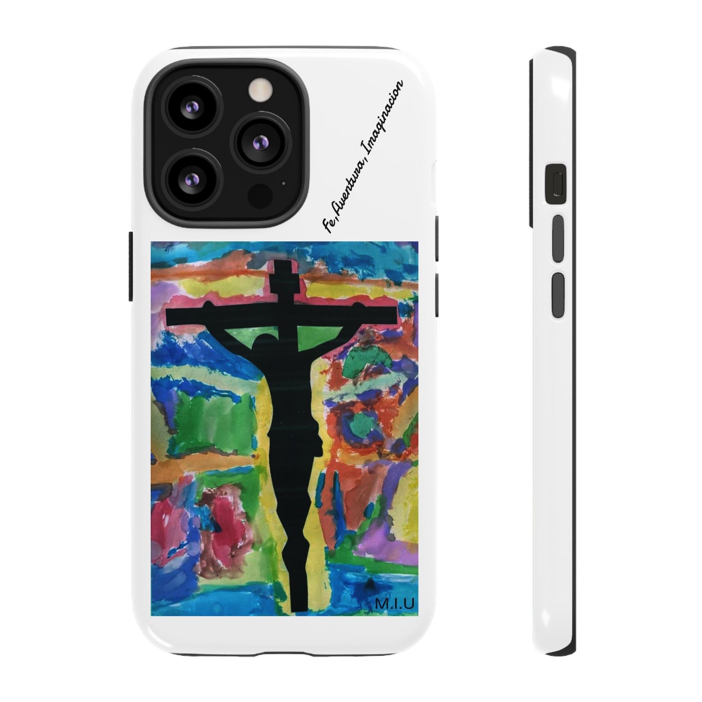 M.I.U Faith Tough Case iPhone 13 — Crucifix Watercolor Art by Matías