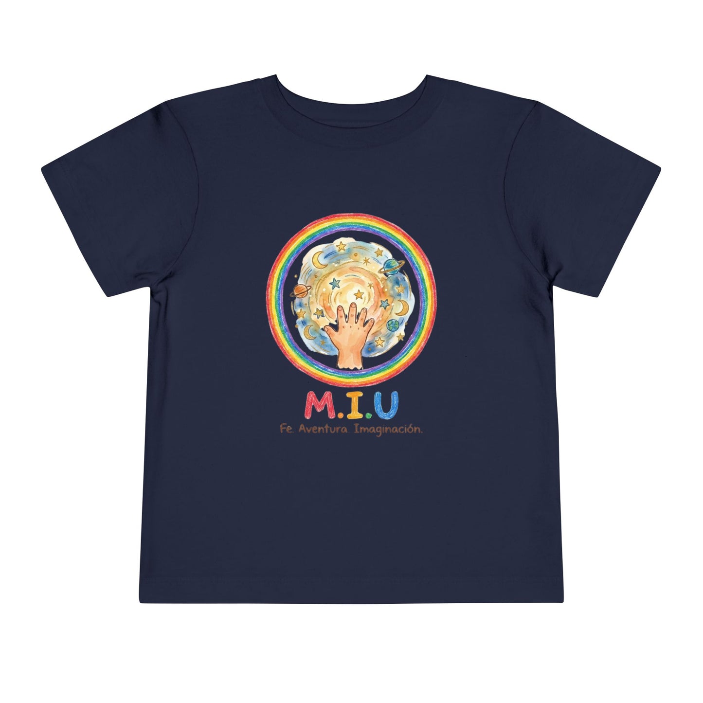 Camiseta Toddler M.I.U — Logo Manito Arcoíris | Fe, Aventura, Imaginación