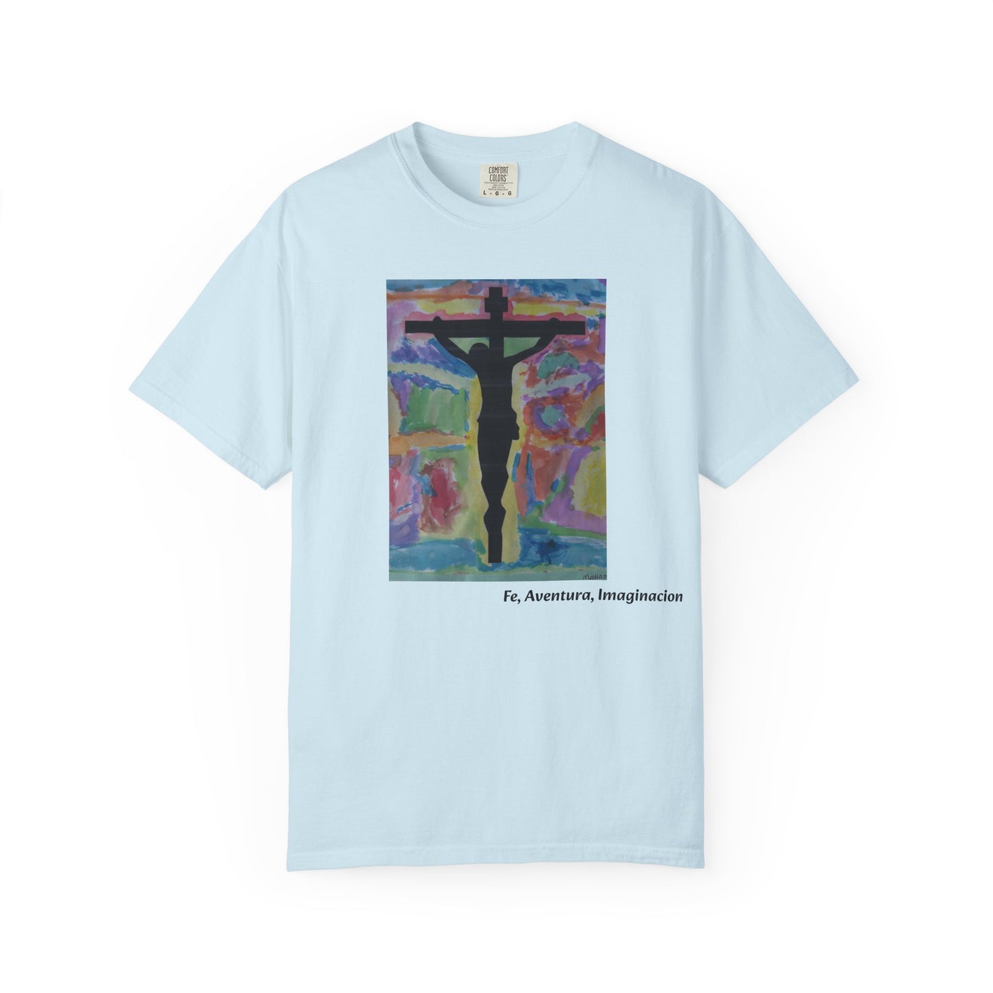 M.I.U Faith Tee — Arte de Matias | Crucifix Watercolor | Fe, Aventura, Imaginación