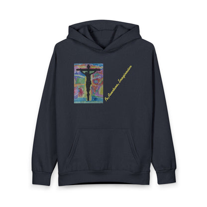 Hoodie M.I.U Jesús Centro — Arte Original de Matías | Ropa Cristiana Fe Aventura Imaginación
