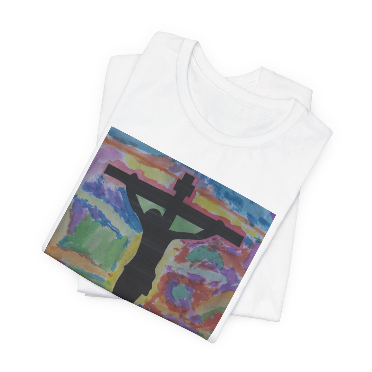 Camiseta Unisex — Arte de Matias | Vibrant Crucifix | Fe, Aventura, Imaginacion | M.I.U