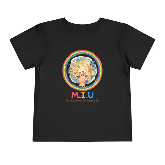 Camiseta Toddler M.I.U — Logo Manito Arcoíris | Fe, Aventura, Imaginación