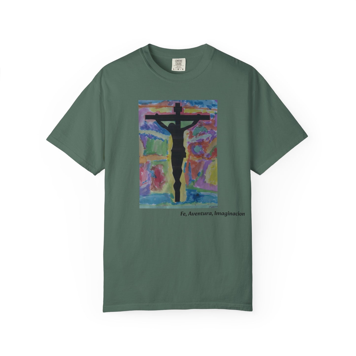 M.I.U Faith Tee — Arte de Matias | Crucifix Watercolor | Fe, Aventura, Imaginación
