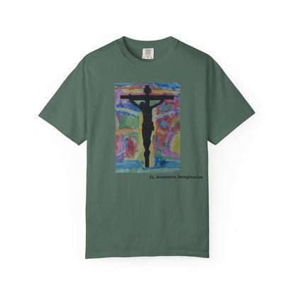 M.I.U Faith Tee — Arte de Matias | Crucifix Watercolor | Fe, Aventura, Imaginación