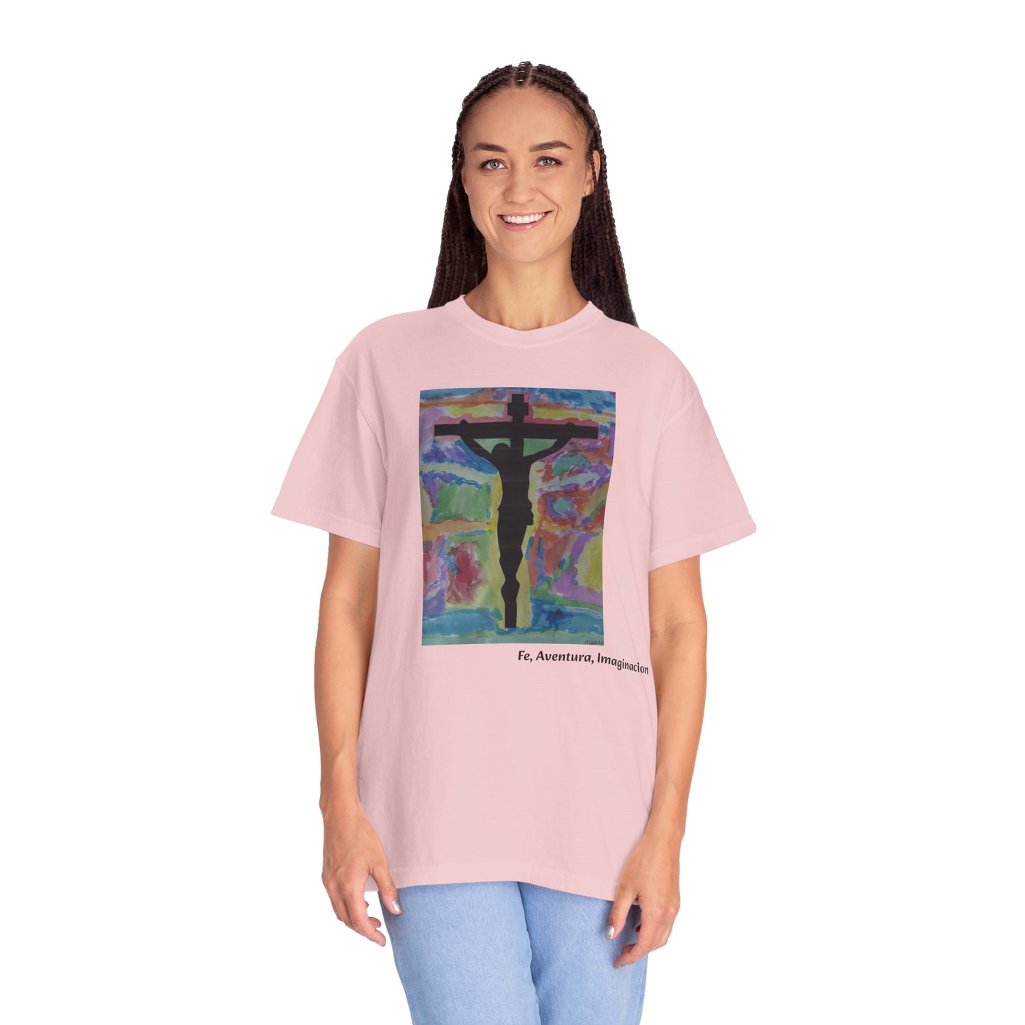 M.I.U Faith Tee — Arte de Matias | Crucifix Watercolor | Fe, Aventura, Imaginación