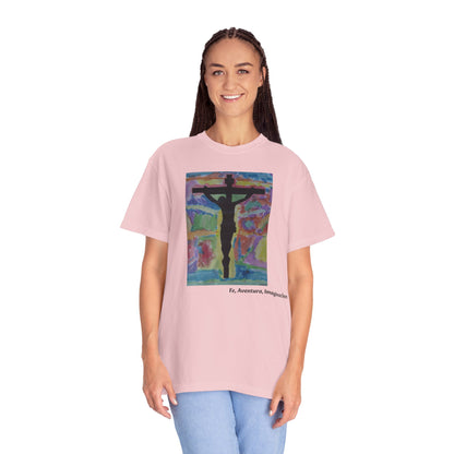 M.I.U Faith Tee — Arte de Matias | Crucifix Watercolor | Fe, Aventura, Imaginación