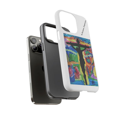 M.I.U Faith Tough Case iPhone 14 — Crucifix Watercolor Art by Matías