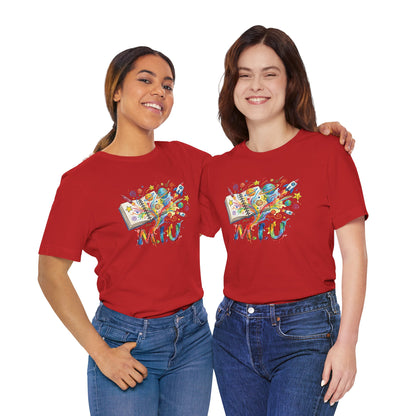 Camiseta Unisex Adulto M.I.U — Logo Libro & Universo | Fé, Aventura, Imaginación