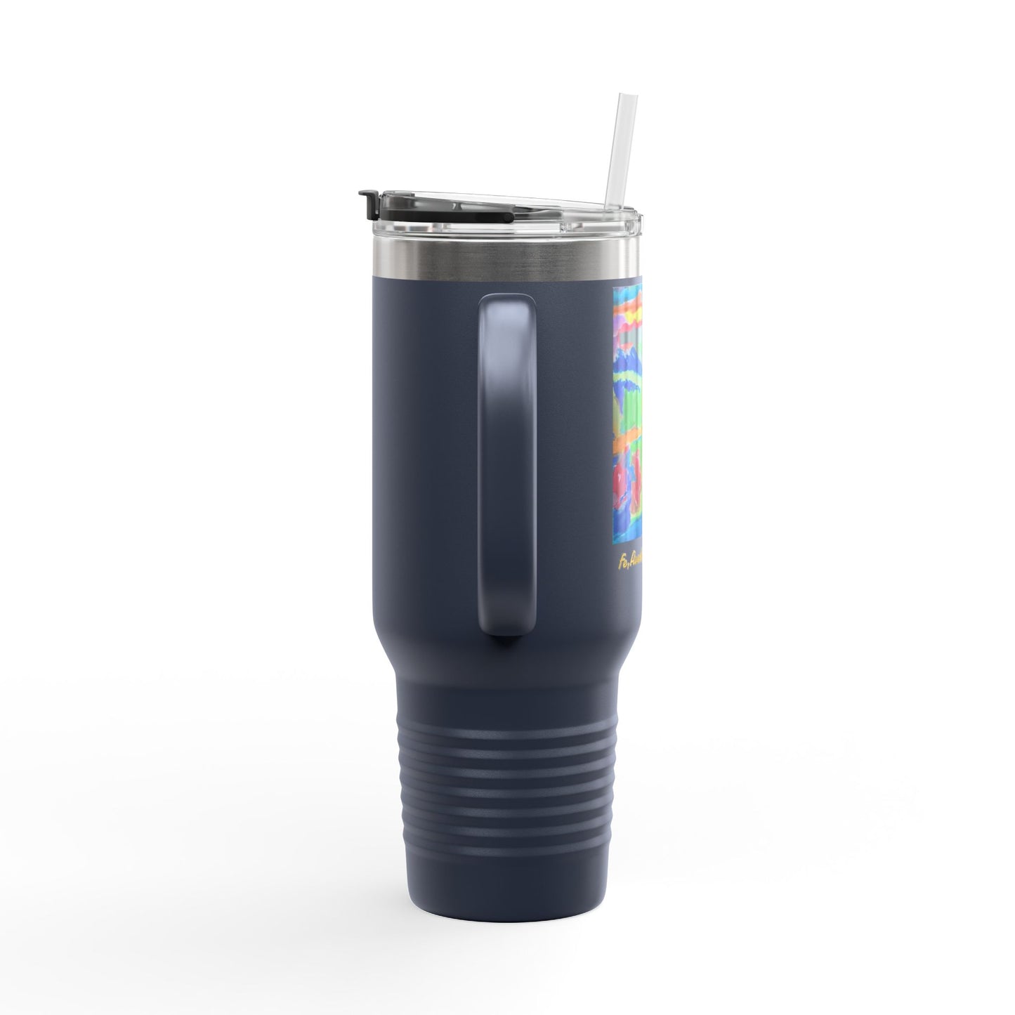 M.I.U Faith Travel Mug 40oz — Crucifix Watercolor Art by Matías