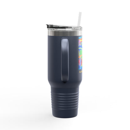 M.I.U Faith Travel Mug 40oz — Crucifix Watercolor Art by Matías