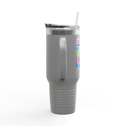 M.I.U Faith Travel Mug 40oz — Crucifix Watercolor Art by Matías