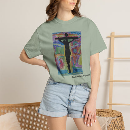 M.I.U Faith Tee — Arte de Matias | Crucifix Watercolor | Fe, Aventura, Imaginación