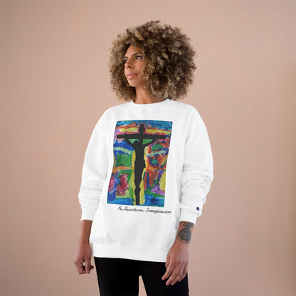 M.I.U Christian Sweatshirt — Lleva Tu Fe Puesta Crucifix Art by Matías