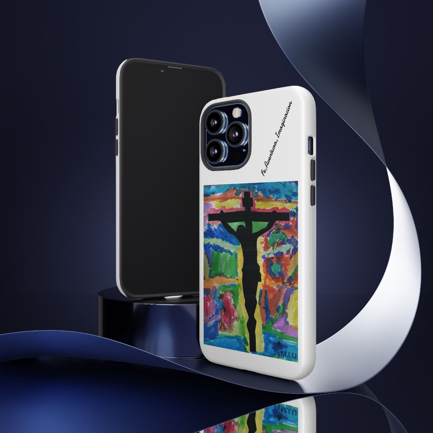M.I.U Faith Tough Case iPhone 13 — Crucifix Watercolor Art by Matías