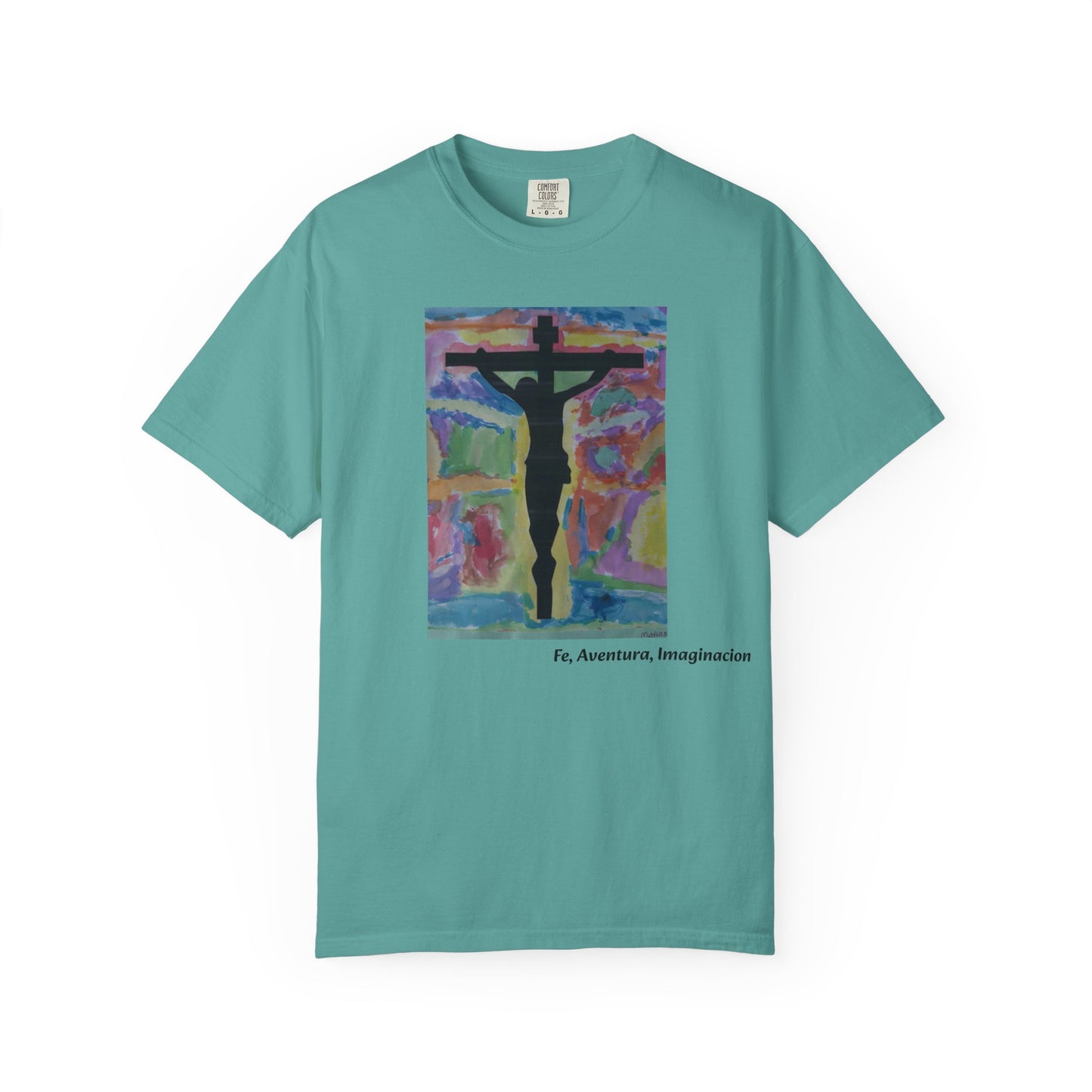 M.I.U Faith Tee — Arte de Matias | Crucifix Watercolor | Fe, Aventura, Imaginación