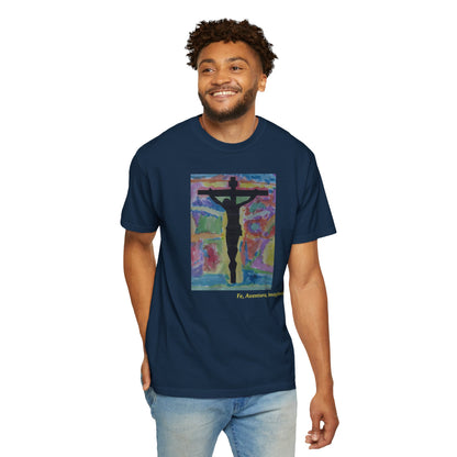 M.I.U Faith Tee — Arte de Matias | Crucifix Watercolor | Fe, Aventura, Imaginación