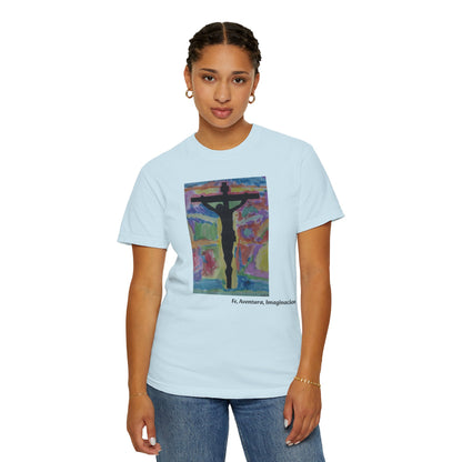M.I.U Faith Tee — Arte de Matias | Crucifix Watercolor | Fe, Aventura, Imaginación