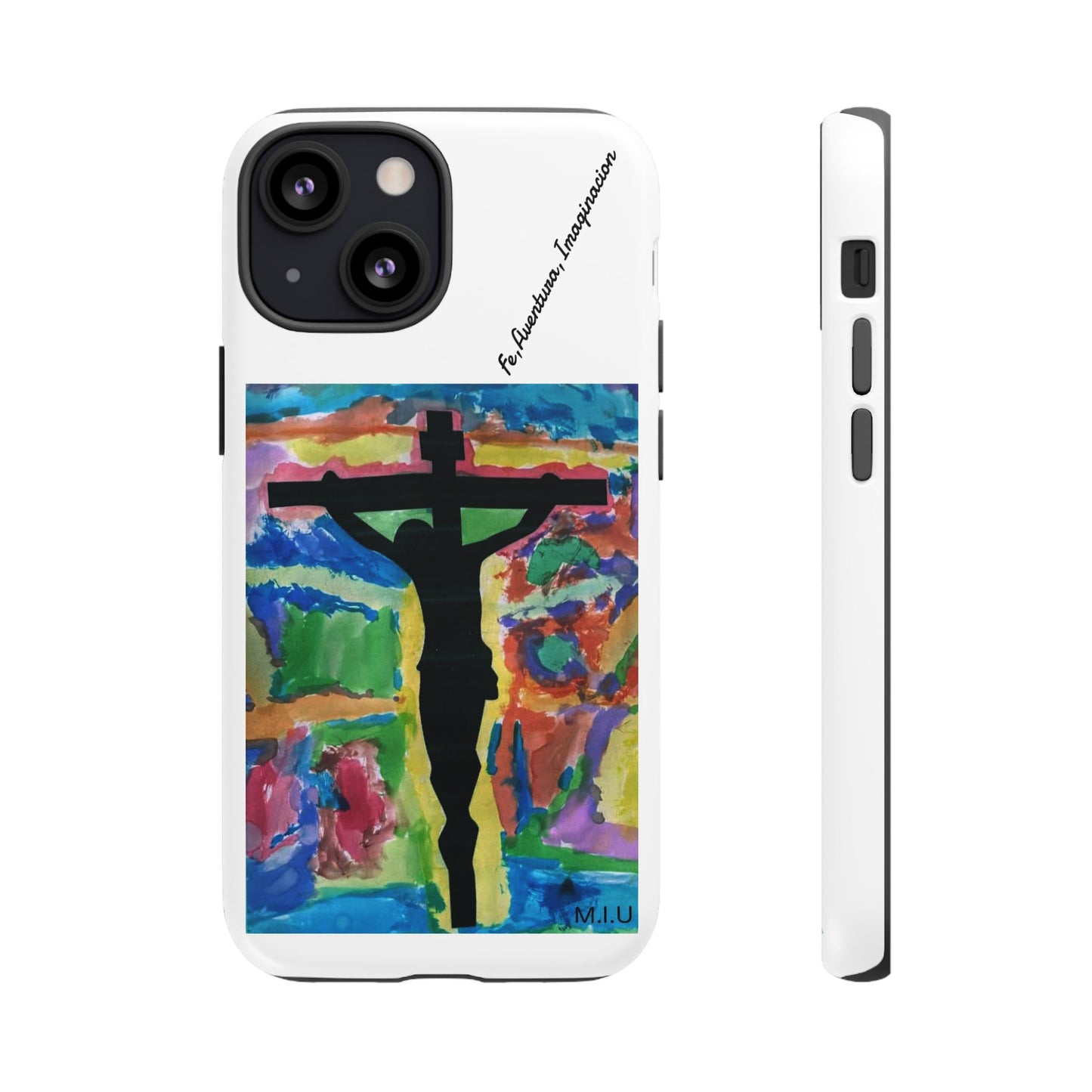 M.I.U Faith Tough Case iPhone 13 — Crucifix Watercolor Art by Matías