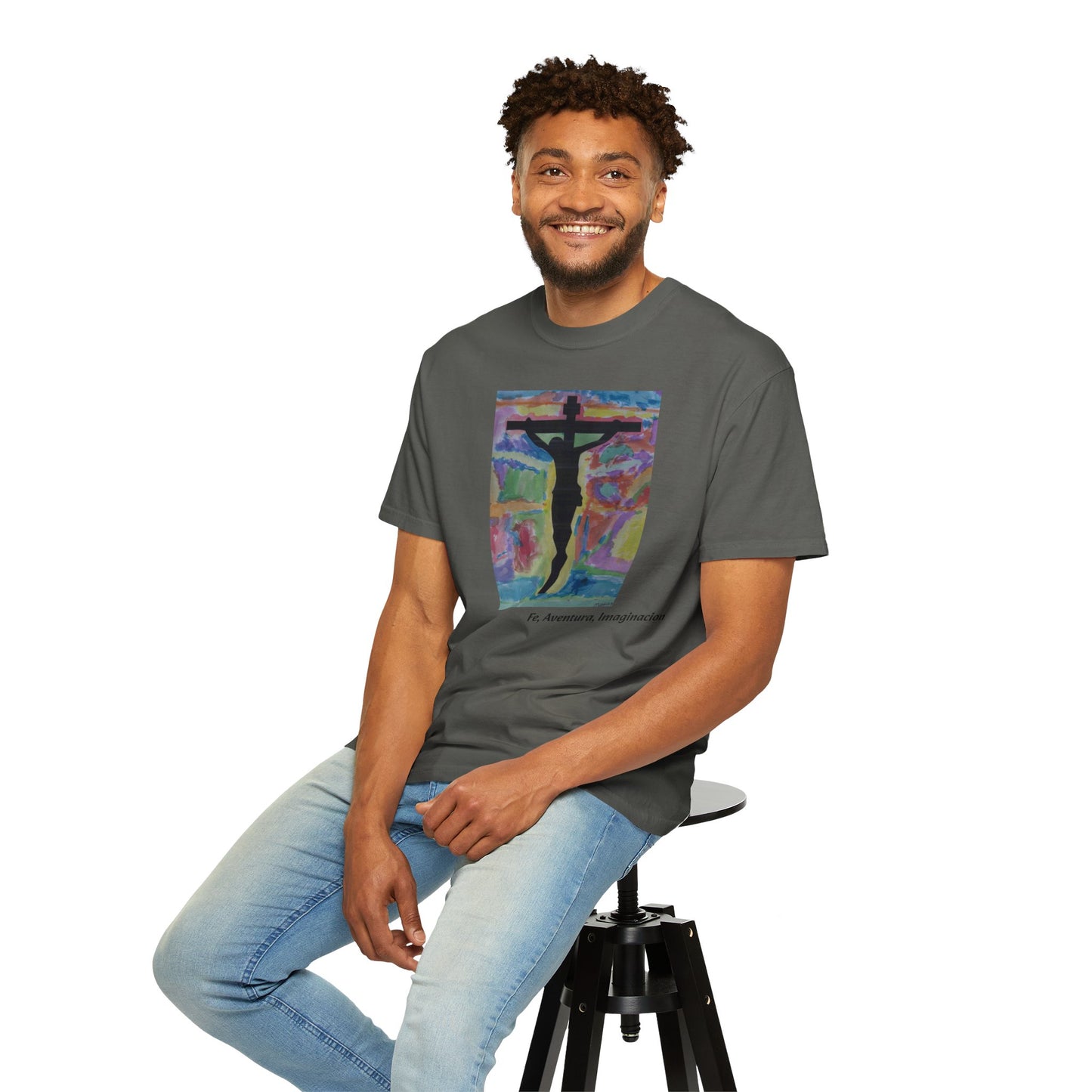 M.I.U Faith Tee — Arte de Matias | Crucifix Watercolor | Fe, Aventura, Imaginación
