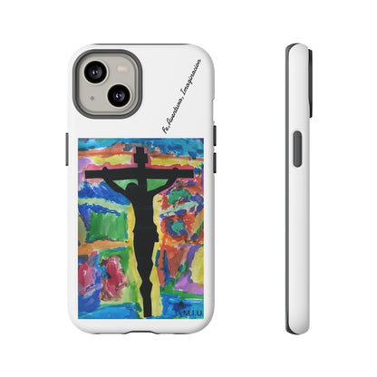 M.I.U Faith Tough Case iPhone 14 — Crucifix Watercolor Art by Matías