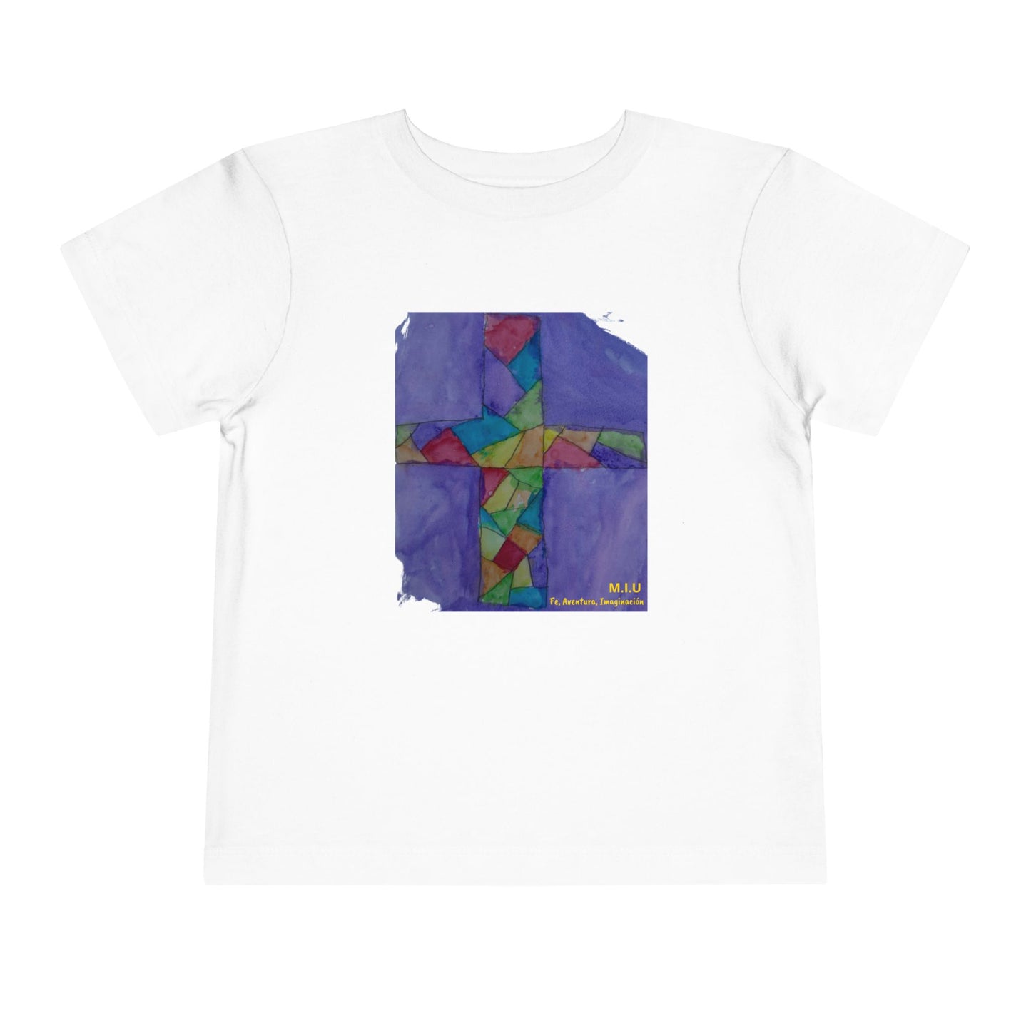 Camiseta Toddler — Arte de Ignacio | Cruz Vitral | Fe, Aventura, Imaginación | M.I.U