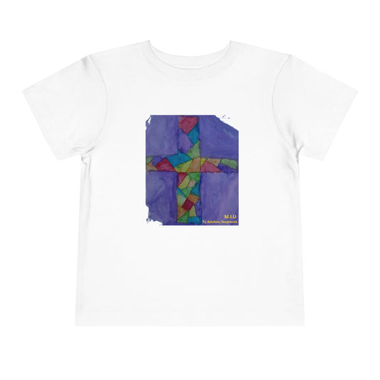 Camiseta Toddler — Arte de Ignacio | Cruz Vitral | Fe, Aventura, Imaginación | M.I.U