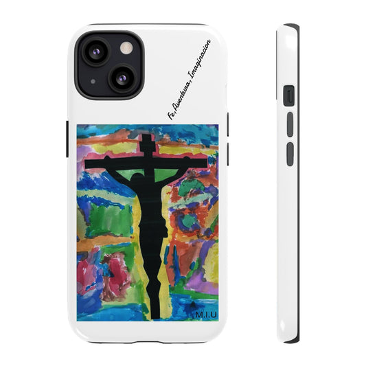 M.I.U Faith Tough Case iPhone 13 — Crucifix Watercolor Art by Matías