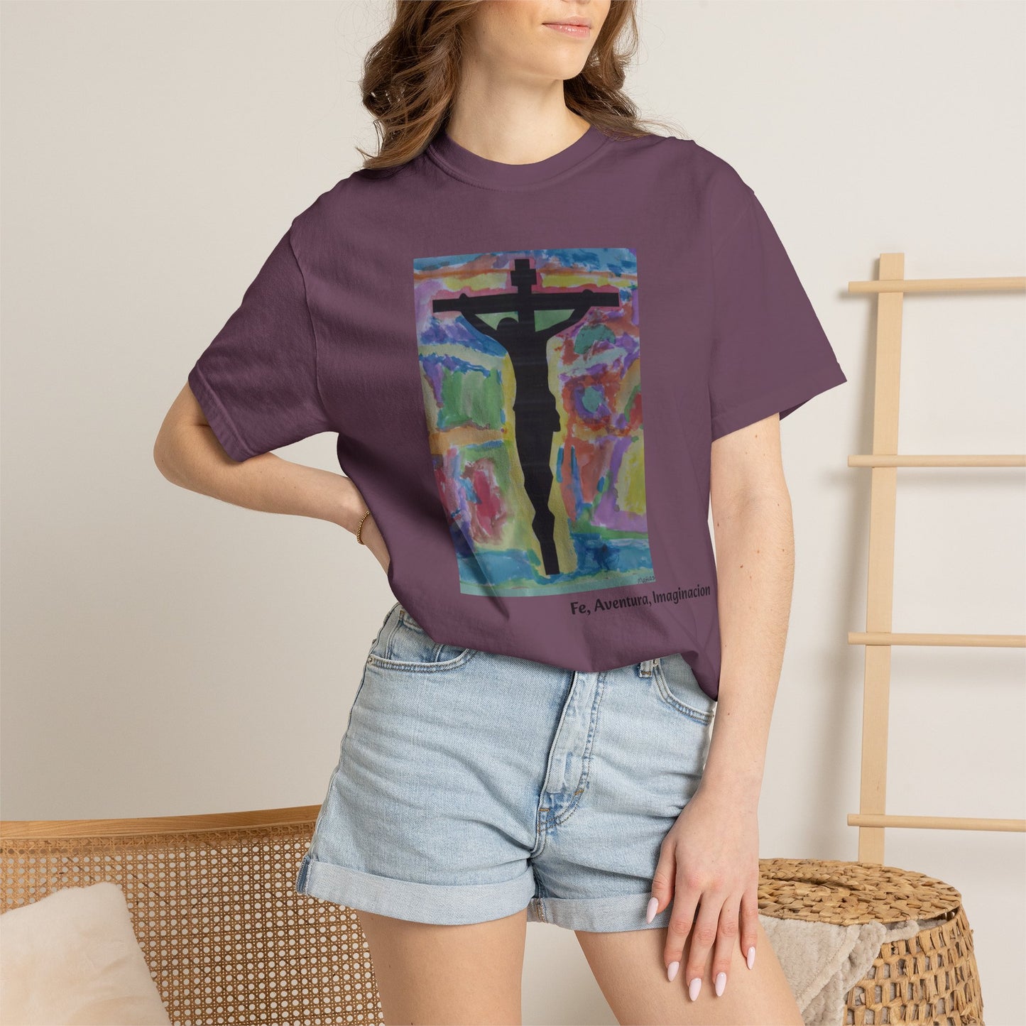 M.I.U Faith Tee — Arte de Matias | Crucifix Watercolor | Fe, Aventura, Imaginación